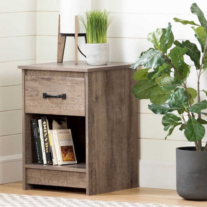Tassio 1 Drawer Nightstand Weathered Oak(1370)