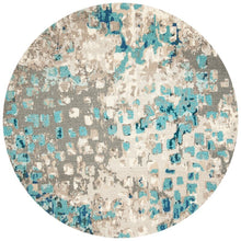Load image into Gallery viewer, Pless Blue Area Rug - Round 5&#39; - #49CE

