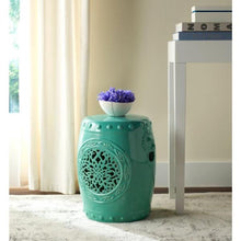 Load image into Gallery viewer, Flower Drum Aqua Ceramic Garden Stool(2322RR)

