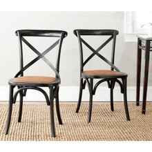 Load image into Gallery viewer, Franklin Hickory Oak X Back Dining Chair Set of 2 Vintage Black(2360RR)

