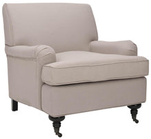 Load image into Gallery viewer, Chloe Taupe/Java Linen Club Arm Chair #492HW
