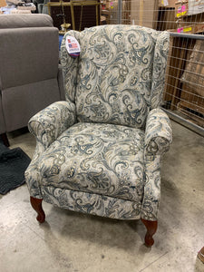 Contemporary Floral Paisley-Patterned 30" High Leg Recliner