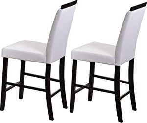 Set of 2 parsons chairs 24” white leather #4585