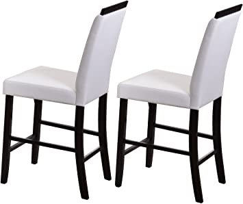 Set of 2 parsons chairs 24” white leather #4585