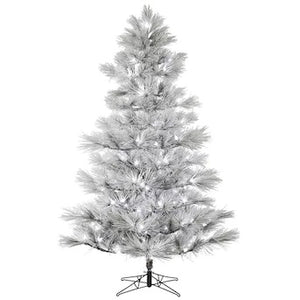 9-ft Pre-lit Traditional Flocked White Artificial Christmas Tree with 240 Constant White LED Lights (SB1553)