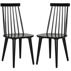 Burris Wood Dining Chair (Set of 2) Black 665CDR