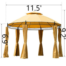 Load image into Gallery viewer, Outsunny 11.5 Ft. W x 11.5 Ft. D Metal Patio Gazebo Yellow(1322)
