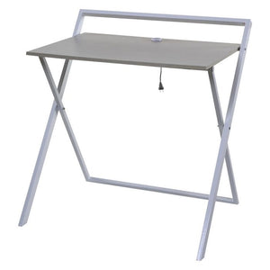 OneSpace Basics No Assembly Folding Desk with Dual USB Charger White (229)