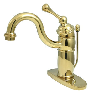 Victorian Mono Deck Bathroom Faucet with Brass Pop Up Drain Brass(818)