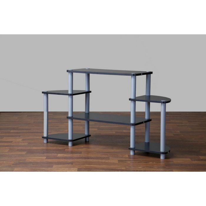 Orbit and Silver 3 Tier TV Stand Black/Silver(1384)