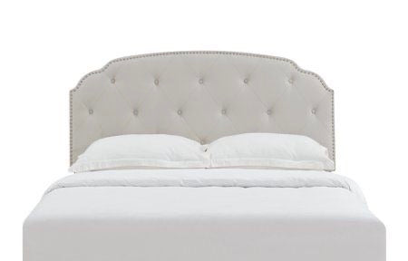 Mikesell Upholstered Tufted Headboard Full Light Gray