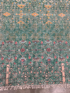 World Market Green/Blue/Red/Yellow 5’ x 7’ Area Rug (1751)