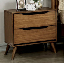 Load image into Gallery viewer, Mollie Mid-Century 2 Drawer Nightstand Color Light-Oak #18HW
