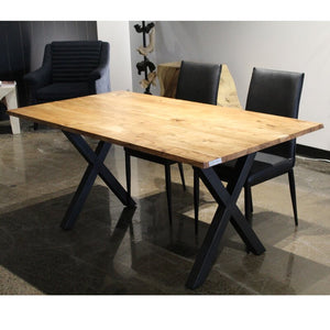 Romilly Solid Wood Dining Table with Black Finishes 158CDR
