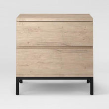 Load image into Gallery viewer, Two Drawer Night Stand in Vintage Oak Finish
