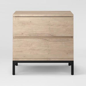 Two Drawer Night Stand in Vintage Oak Finish