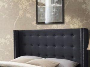 Savoy Storage Wingback Bed *Headboard Only*- Queen - Charcoal #637HW