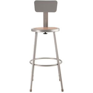 National Public Seating 30” Barstools  with Backrest Set of 2 Silver(1495)