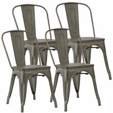 Load image into Gallery viewer, Glennie Metal Slat Back Side Chairs 4pk  Gunmetal(1132)
