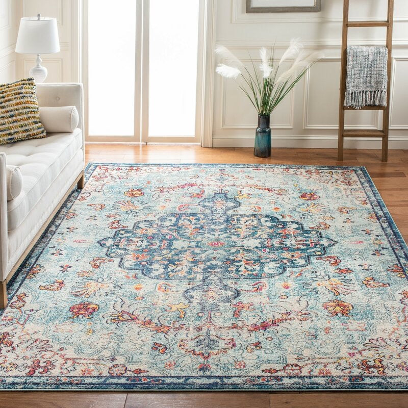 Gutierez Oriental Blue/Red/Beige Area Rug 9 x 12(2777RR)