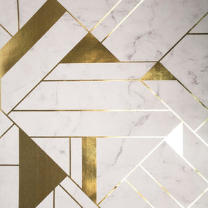 Metallic gold Clopton Marble Geometric 33' L x 20.5" W Wallpaper Roll 249 DC