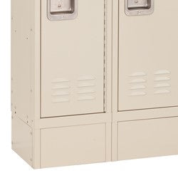 Deluxe Three-Wide Double-Tier School Lockers w/ Slope Top & Kickplate - Assembled (12" W x 15" D x 36" H Openings) - 673CE