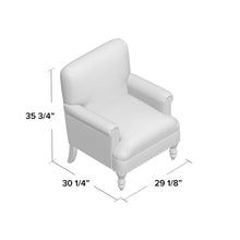 Load image into Gallery viewer, Bashir Armchair White Linen/Blue(966)
