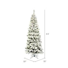 Load image into Gallery viewer, 6.5-ft Traditional Slim Flocked White Artificial Christmas Tree #2196HW
