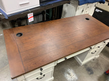 Load image into Gallery viewer, Durham Weathered White 66" Executive Desk
