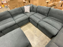 Load image into Gallery viewer, Medved 160&quot; Left Hand Facing Modular Sectional with Ottoman Dark Gray AS IS
