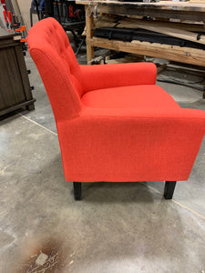 Tufted Accent Chair-Atomic Red