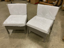 Load image into Gallery viewer, Naples Wicker 2pc Armless Chairs Grey/White(1938RR)
