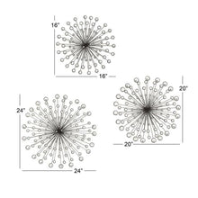 Load image into Gallery viewer, 24 in. x 24 in. Black Metal  Glam Wall Decor (Set of 3) 4529RR
