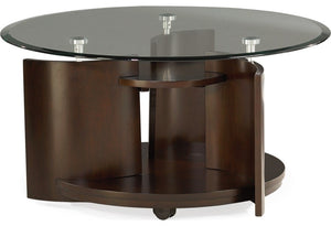 Round Cocktail Table with storage #122-NT
