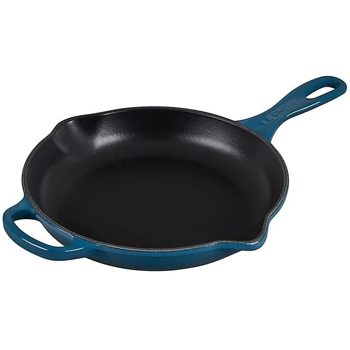 Le Creuset 10.25-Inch Cast Iron Skillet with Helper Handle in Deep Teal (SB1281)