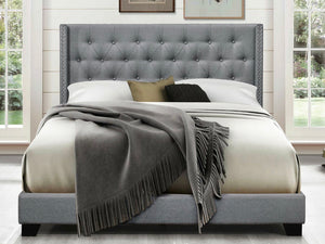 King Gloucester Tufted Upholstered Standard Bed-Gray #4472