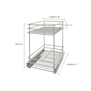 Closetmaid Silver/Gray 2 Tier Kitchen Cabinet Pull Out Drawer(1024)