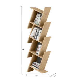 Manawa Floating Geometric Bookcase Oak(360)