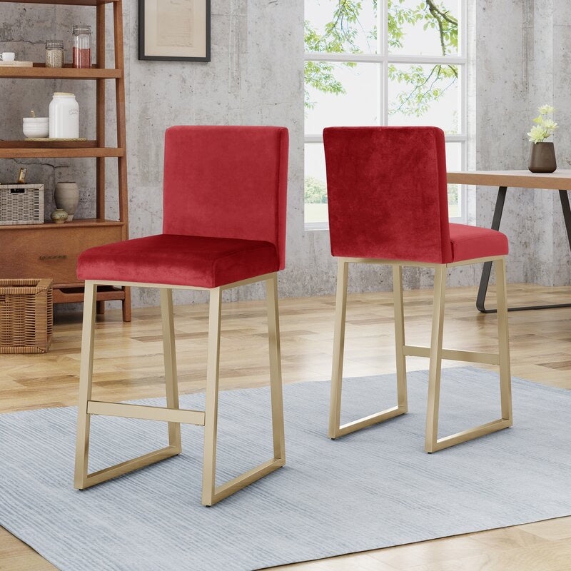 Set of 2 Kilgo 26.75” Counter Stool-Wine #4732