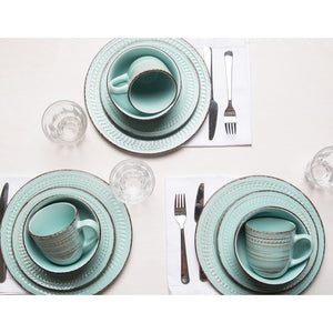 Willette Cosenza 16 Piece Dinnerware Set Aqua(1008)