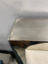 Load image into Gallery viewer, Baylor King Uphostered Platform **HEADBOARD ONLY** White Velvet Upholstery Fabric AS IS
