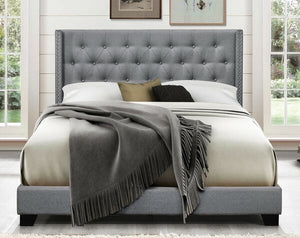 Aadvik Tufted Upholstered Bed- King-Gray #65-NT