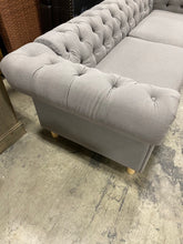 Load image into Gallery viewer, Aida 85&quot; Wide Rolled Arm Chesterfield Sofa Gray
