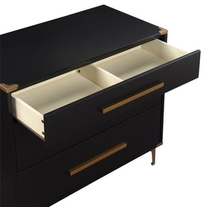 Karissa 3 Drawer Chest Black/Gold(1143)