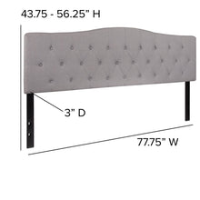 Load image into Gallery viewer, Fuente Upholstered Panel Headboard King Light Gray(1618RR)
