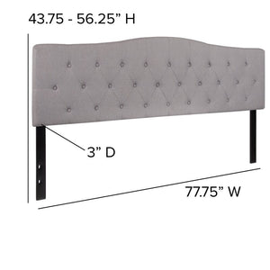 Fuente Upholstered Panel Headboard King Light Gray(1618RR)