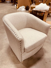 Load image into Gallery viewer, Swivel Grey Barrel Chair
