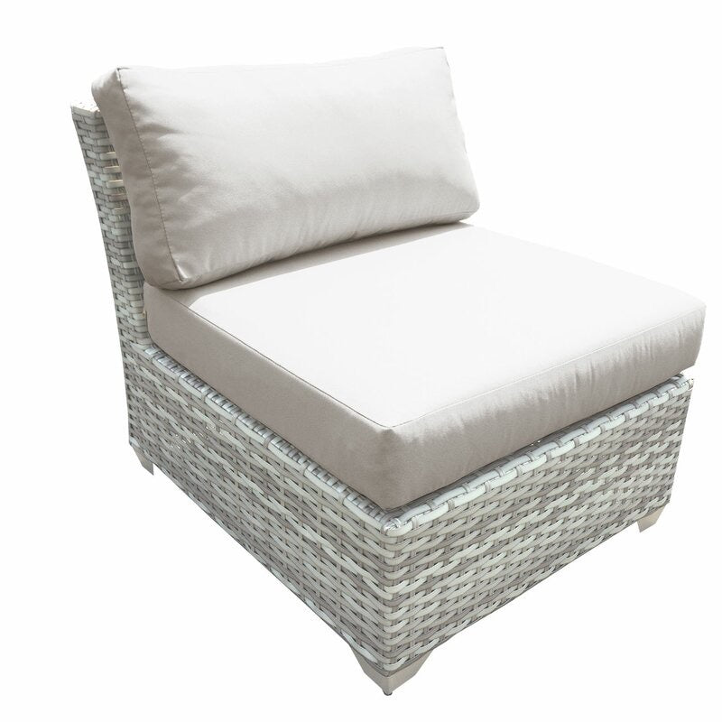 Falmouth Armless Patio Chair with Cushions Beige 157CDR