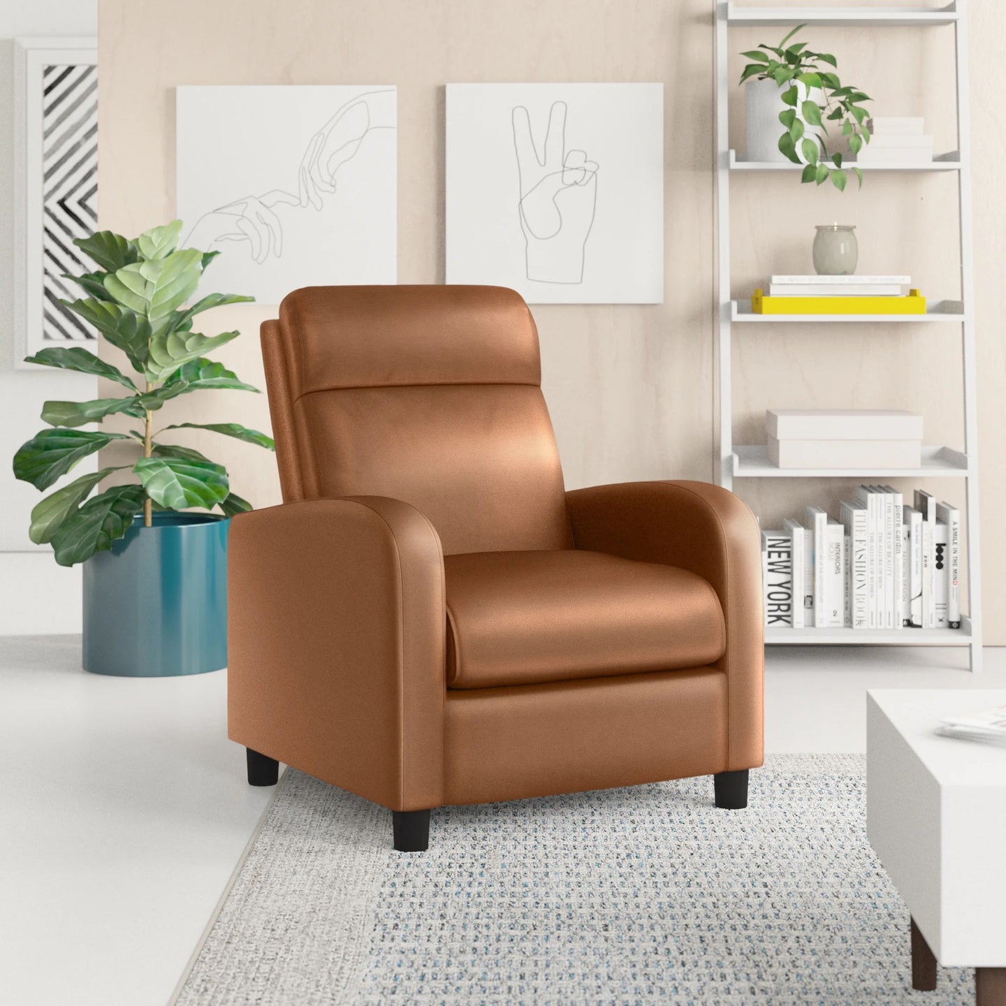 Hebron Faux Leather Manual Recliner 1246AH
