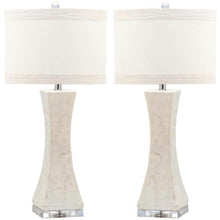 Load image into Gallery viewer, Shelley 30 in. White Concave Table Lamp with Off-White Shade (Set of 2) - #122CE
